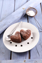 delicious chocolate cake in plate