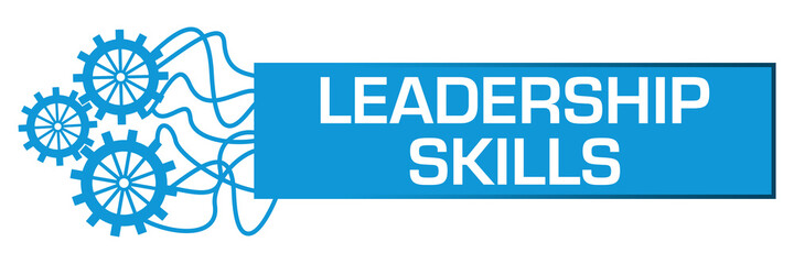 Leadership Skills Gears Random Lines Box Horizontal 