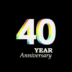 40 Year Anniversary Elegant Vector Template Design Illustration