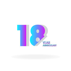 18th anniversary event party. Vector illustration. numbers template for Celebrating.