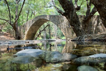Fototapeta na wymiar Cyprus venetian bridge over river