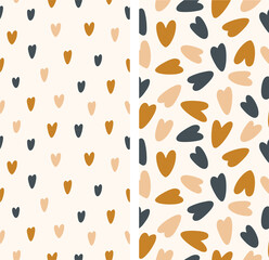 Seamless pattern. Hearts on a neutral background. Vector illustration