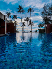 swimming pool at night