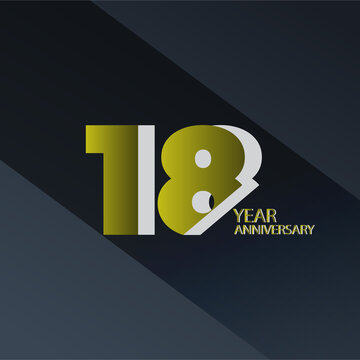 18th anniversary event party. Vector illustration. numbers template for Celebrating.