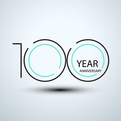 100 Year Anniversary Elegant Vector Template Design Illustration