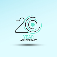 20 Year Anniversary Elegant Vector Template Design Illustration