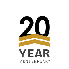 20 Year Anniversary Elegant Vector Template Design Illustration