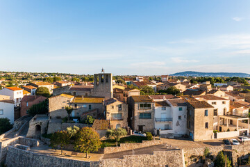 Fototapeta na wymiar Town center of Balaruc le Vieux, in Languedoc, Occitanie, France