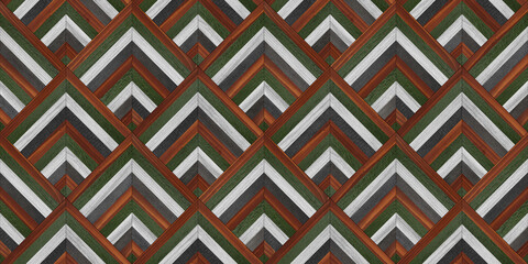 Seamless wood wallpaper. Wooden background. Parquet floor texture with geometric pattern. 