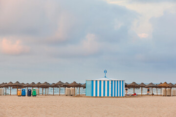 Malvarrosa beach in Valencia. Spanish mediterranean coast