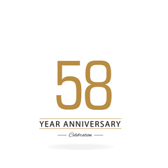58 th anniversary event party. Vector illustration. numbers template for Celebrating.