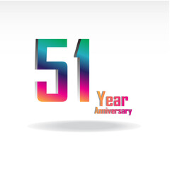 Obraz premium 51 th anniversary event party. Vector illustration. numbers template for Celebrating.