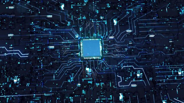 Computer CPU circuit board data storage operation chip.