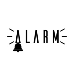 Alarm word icon isolated on white background
