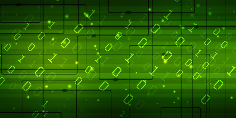 2d illustration abstract digital binary data on computer screen
