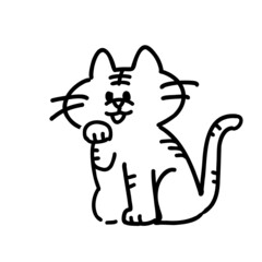 ペン描き風のかわいいトラ