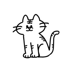 ペン描き風のかわいいトラ
