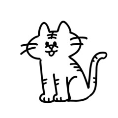 ペン描き風のかわいいトラ