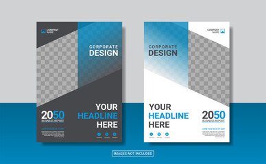 blue corporate book cover design template
