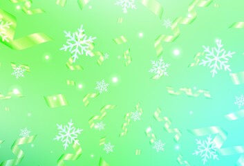 Fototapeta na wymiar Light Green vector pattern in Christmas style.