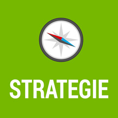 Strategy in Business Illustration with Compass (written in German)