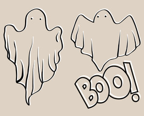 Scary Ghost Boo Halloween Collection Set