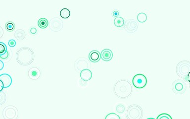 Light Green vector background with bubbles.