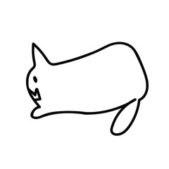 Vector cat for Halloween with black line on white background doodle style.Holiday,horror,scary illustration for all saints day hand drawn.Designs for invitations,social media,posters,packaging.