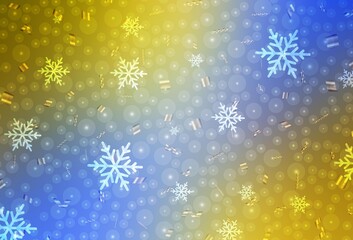 Light Blue, Yellow vector template in carnival style.