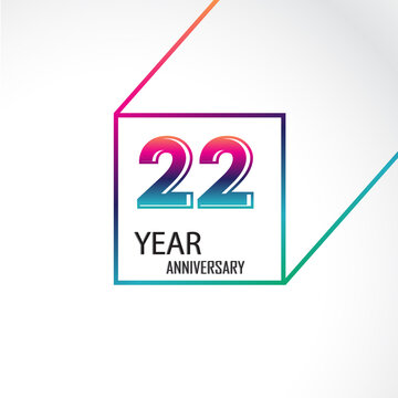 22 th anniversary event party. Vector illustration. numbers template for Celebrating.