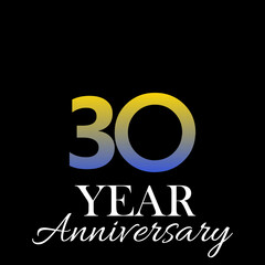 30 Year Anniversary Elegant Vector Template Design Illustration