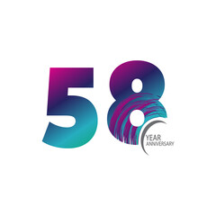 58 th anniversary event party. Vector illustration. numbers template for Celebrating.