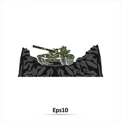 Tank silhouette. Vector illustraation. EPS10