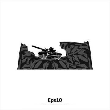 Tank silhouette. Vector illustraation. EPS10