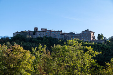 Fototapeta na wymiar landscape of macerino ancient historical town