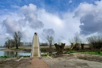 Stoff pro Meter Walking bridge Ooypoort in Nijmegen, Gelderland Province, The Netherlands © Holland-PhotostockNL