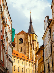 Fragment of gothic architecture of old town in Prague, Czech Republic.