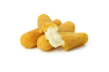 Fried cheese sticks isolated on white background