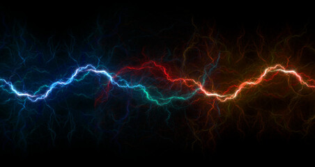 Fire and ice lightning, abstract plasma background