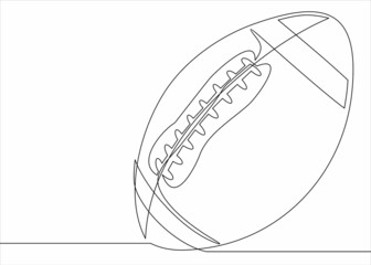 American Football Ball.One continuous line drawing