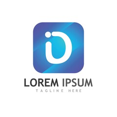D letter logo and symbol illustration