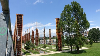 A daytime view of the Parco Dora. The public industrial park on the outskirts of Turin.