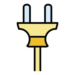 Soviet plug icon. Outline soviet plug vector icon color flat isolated