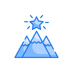 Mission vector blue colours icon style illustration. EPS 10 file