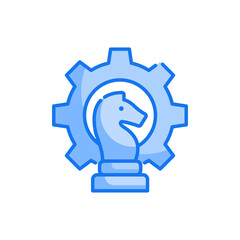 Strategy management vector blue colours icon style illustration. EPS 10 file