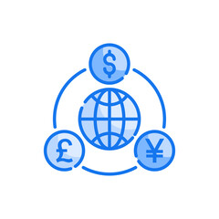 Market changes vector blue colours icon style illustration. EPS 10 file