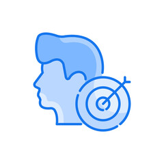 Man target vector blue colours icon style illustration. EPS 10 file