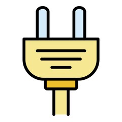 Classic plug cable icon. Outline classic plug cable vector icon color flat isolated