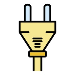 Studio wire plug icon. Outline studio wire plug vector icon color flat isolated