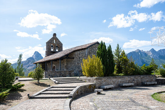 Nuestra Senora del Rosario Church. Romanesque church in Riano, Spain